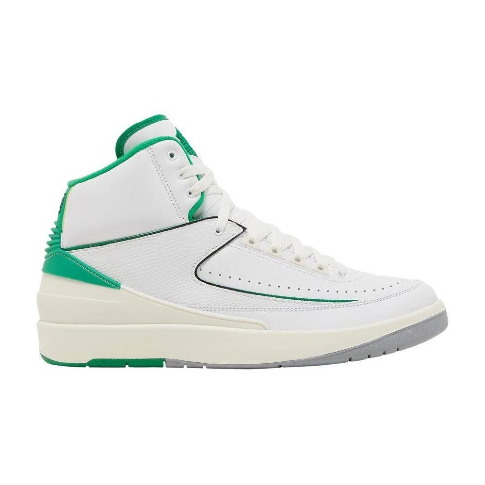 Air Jordan 2 Retro White Lucky Green High Top Sneakers Size 12 New With Tags